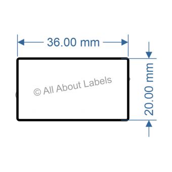 36mm x 20mm Thermal Transfer PET Labels - 95PET3620(25)