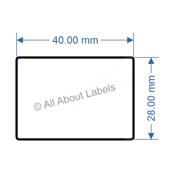 40mm x 28mm  Synthetic BOPP Labels - 82238