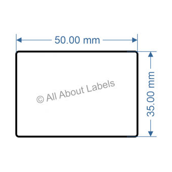 50mm x 35mm Thermal Transfer PET Labels - 95PET5035(25)