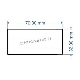 70mm x 32mm Thermal Transfer PET Labels - 95PET7032(25)