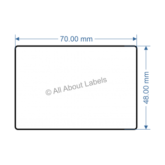 70mm x 48mm Synthetic BOPP Labels - 81454