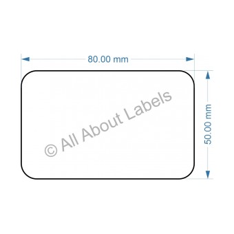 Cabinetry (81616) WOUND OUT 80mm x 50mm Removable Labels (25mm core)