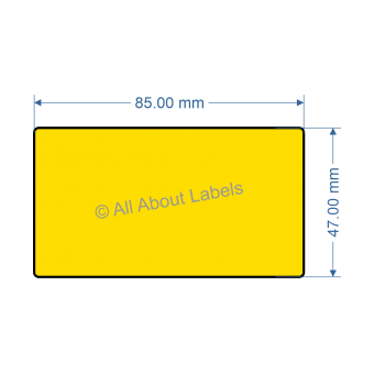 85mm x 47mm Synthetic BOPP Yellow Labels - 81483