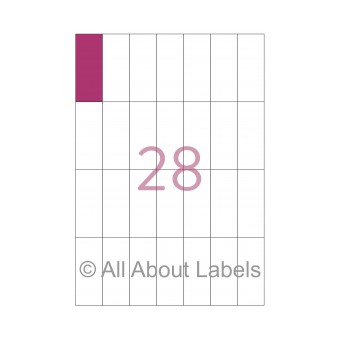 Laser Label Sheets - 28.5mm x 72mm - 28 per page - 90104 - Matt Removable Paper