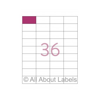 Laser Label Sheets - 50mm x 27mm - 36 per page - 90108 - Matt Removable Paper
