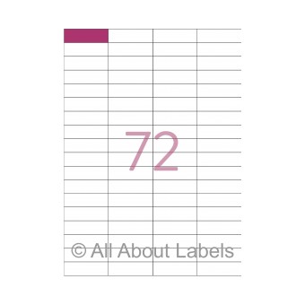 Laser Label Sheets - 52.5mm x 16mm - 72 per page - 90109