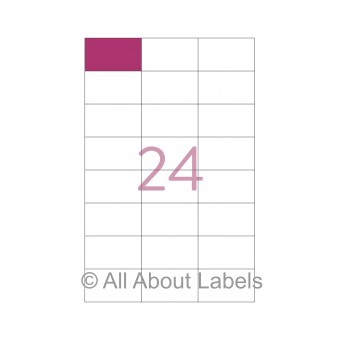 Laser Label Sheets - 60mm x 35mm - 24 per page - 90112 - Gloss Paper