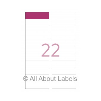 Laser Label Sheets - 85mm x 25mm - 22 per page - 90123 - Gloss Paper