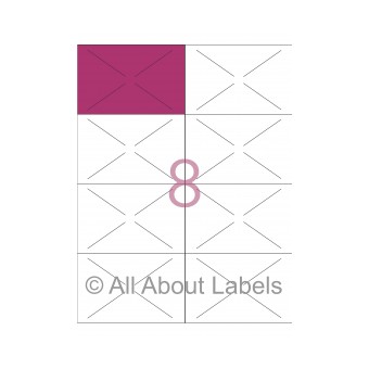 Laser Label Sheets - 105mm x 68mm - 8 per page/Security Cuts - 90138 - Matt Removable Paper