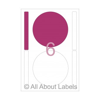 Laser Label Sheets - 128/15mm x 128/138mm - 6 per page - 90162 - Matt Removable Paper