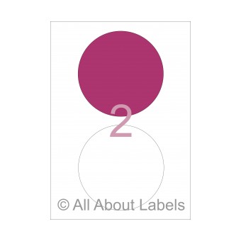 Laser Label Sheets - 128mm Circles - 2 per page - 90164