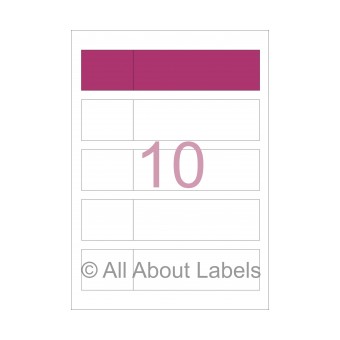 Laser Label Sheets - 55/189.5mm x 43mm - 10 per page - 90180