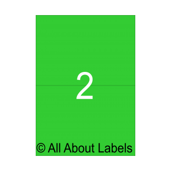 Laser Green Shipping Label Sheets - 210mm x 147.6mm - 2 per page - 91227-FG