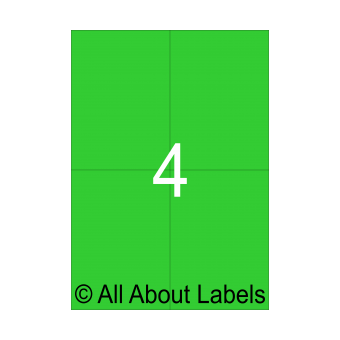 Laser Green Shipping Label Sheets - 105mm x 147.6mm - 4 per page - 91228-FG